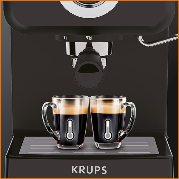 Espressor manual KRUPS Opio XP320830, 1.5l, 1050W, 15 bar, negru-argintiu