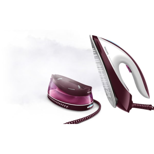 Statie de calcat PHILIPS PerfectCare Compact GC7842/40, 2400W, 400g/min, 1.5l, talpa SteamGlide, alb-roz