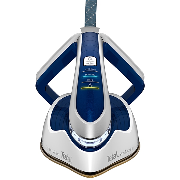 Statie de calcat TEFAL Pro Express Vision GV9812E0, 3000W, 700g/min, 1100ml, talpa Durilium AirGlide Autoclean, albastru-alb
