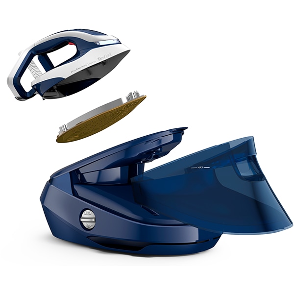 Statie de calcat TEFAL Pro Express Vision GV9812E0, 3000W, 700g/min, 1100ml, talpa Durilium AirGlide Autoclean, albastru-alb