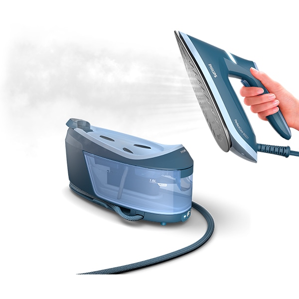 Statie de calcat PHILIPS Seria 6000 PSG6042/20, 2400W, 550g/min, 1.8l, talpa SteamGlide Advanced, albastru