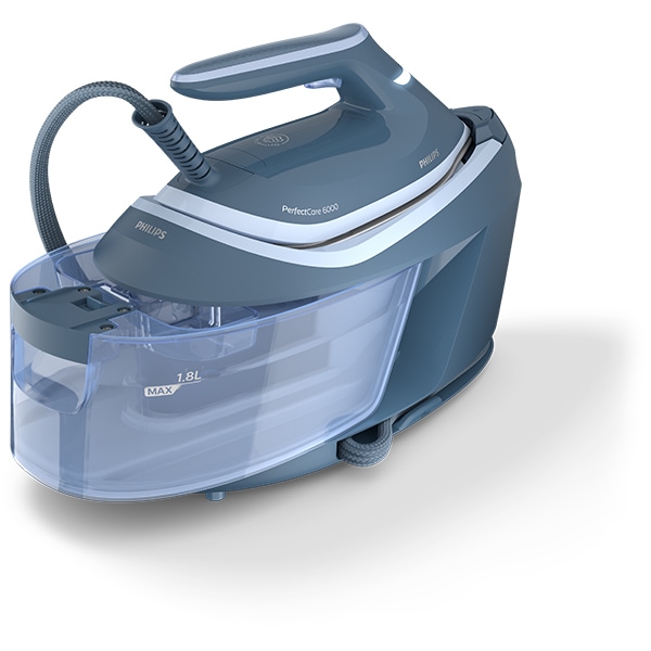 Statie de calcat PHILIPS Seria 6000 PSG6042/20, 2400W, 550g/min, 1.8l, talpa SteamGlide Advanced, albastru