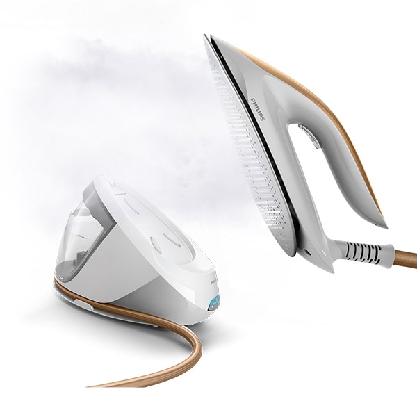 Statie de calcat PHILIPS PerfectCare seria 7000 PSG7040/10, 2100W, 600g/min, 1.8l, talpa SteamGlide Elite, alb-auriu