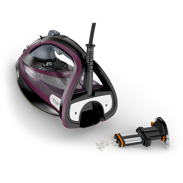 Fier de calcat TEFAL Ultimate Pure FV9835E0, 3000W, 240g/min, 350ml, talpa Durilium, negru-visiniu