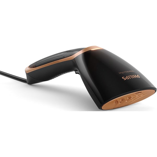 Aparat de calcat vertical cu abur PHILIPS SteamGo Plus GC362/80, 1300W, 24g/min, 70ml, talpa inox, negru-maro