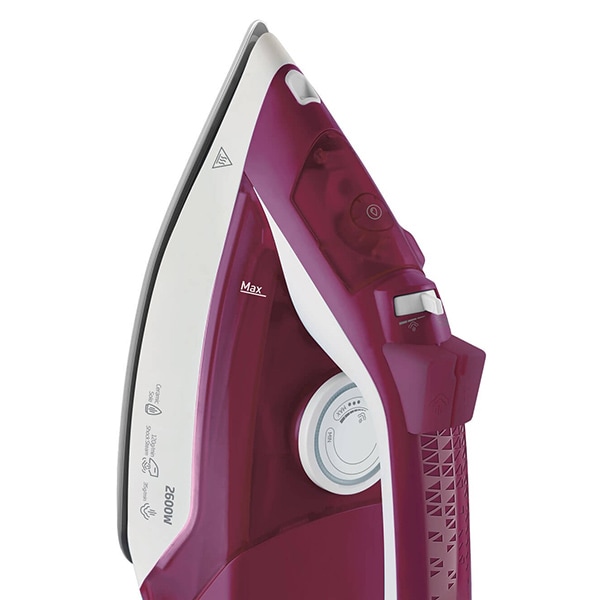 Fier de calcat BEKO SIM3126R, 2600W, 150g/min, 240 ml, talpa ceramica, alb-visiniu