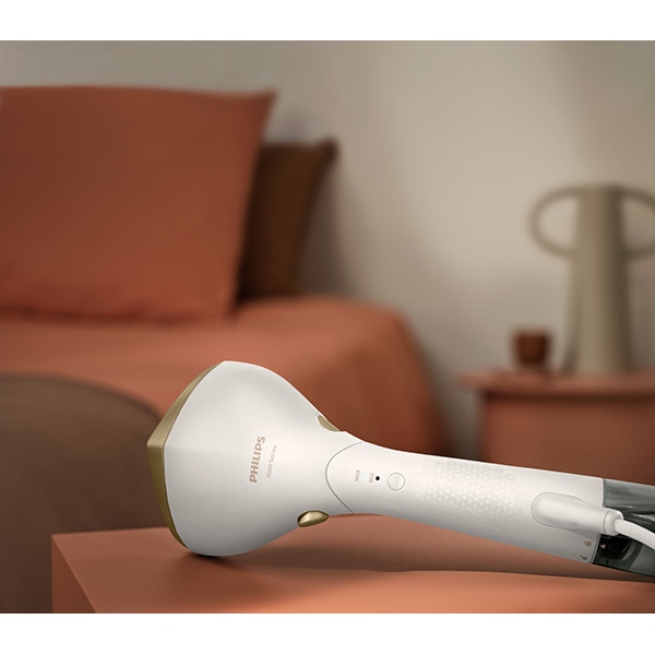 Aparat de calcat vertical PHILIPS Seria 7000 STH7030/10, 1500W, 200ml, alb-auriu