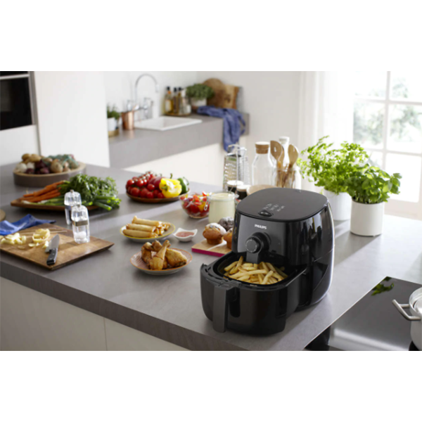 Friteuza cu aer cald PHILIPS Viva Collection Airfryer HD9621/90, 0.8kg, 1425W, negru
