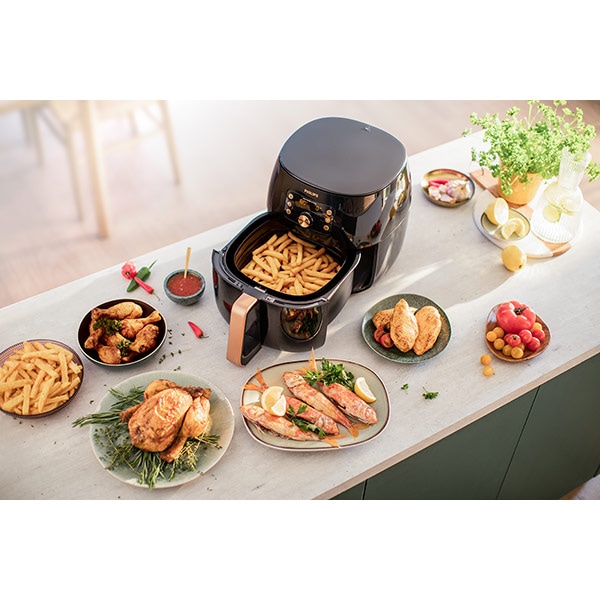 Friteuza cu aer cald PHILIPS Airfryer XXL Smart HD9867/90, 1.4kg, 7.3l, 2225W, negru-auriu