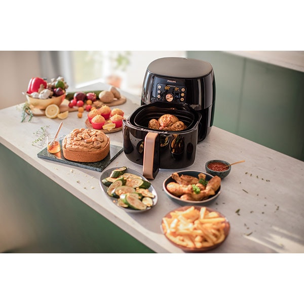 Friteuza cu aer cald PHILIPS Airfryer XXL Smart HD9867/90, 1.4kg, 7.3l, 2225W, negru-auriu