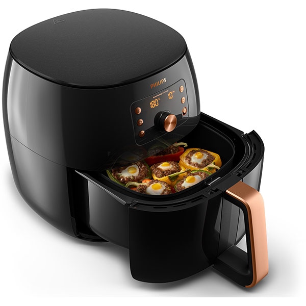 Friteuza cu aer cald PHILIPS Airfryer XXL Smart HD9867/90, 1.4kg, 7.3l, 2225W, negru-auriu
