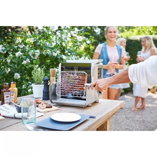 Gratar pe gaz cu arzator infrarosu LANDMANN 800 Smart Grill, 34 x 19 cm, 1 arzator, bluetooth, argintiu