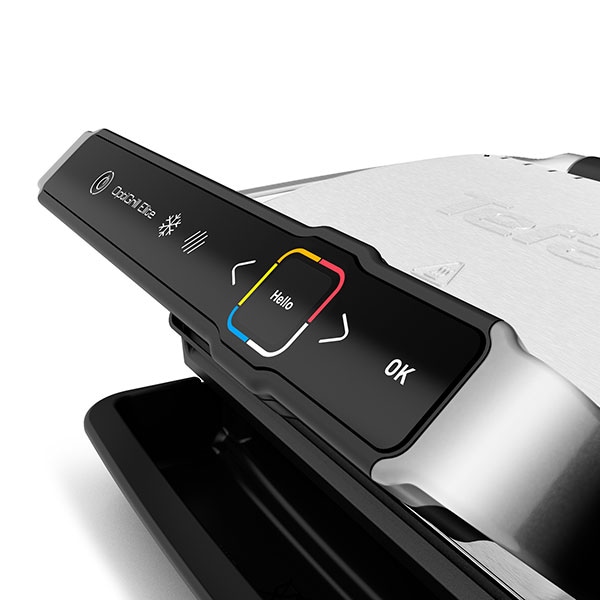 Gratar electric TEFAL OptiGrill Elite GC750D30, 2000W, 12 programe automate, argintiu-negru