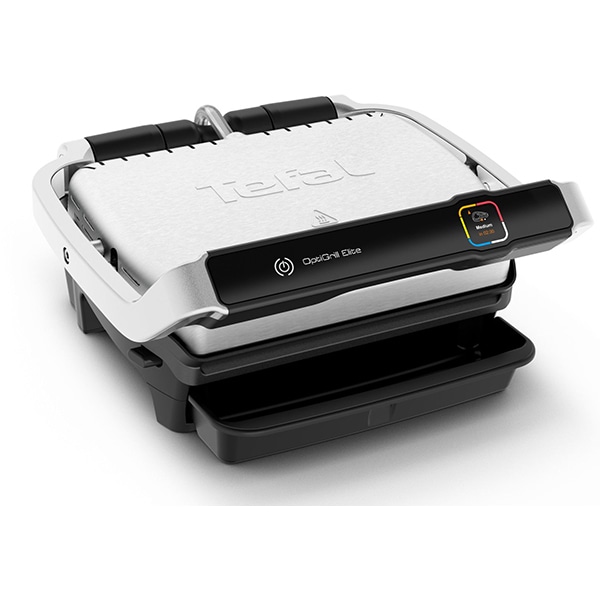 Gratar electric TEFAL OptiGrill Elite GC750D30, 2000W, 12 programe automate, argintiu-negru