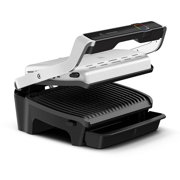 Gratar electric TEFAL OptiGrill Elite GC750D30, 2000W, 12 programe automate, argintiu-negru