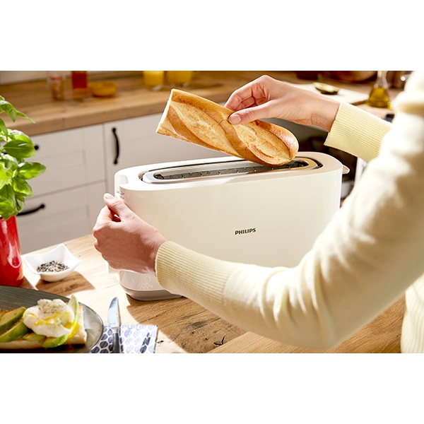 Prajitor de paine PHILIPS Daily Collection HD259000, 2 felii, 1030W, alb-gri