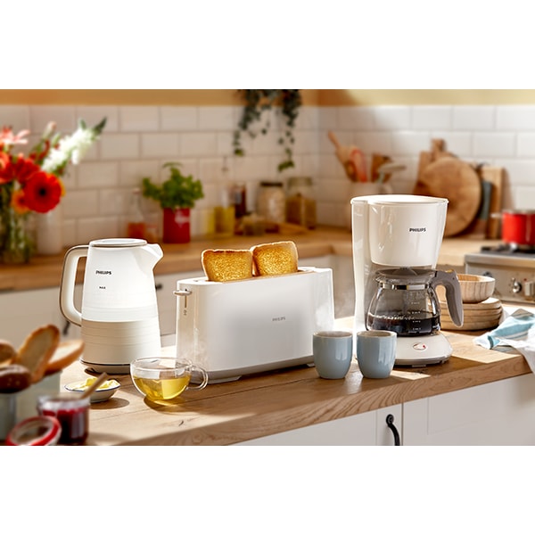 Prajitor de paine PHILIPS Daily Collection HD259000, 2 felii, 1030W, alb-gri