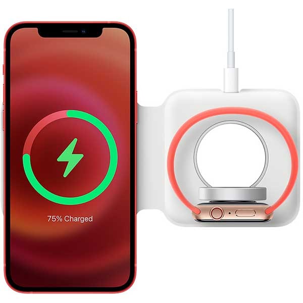 Incarcator wireless APPLE MagSafe Duo Charger, MHXF3ZM/A, USB-C, 14W, alb