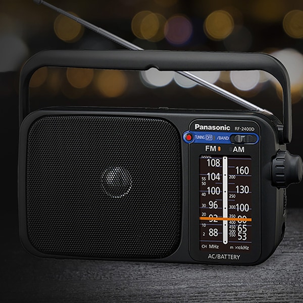 Radio portabil PANASONIC RF-2400DEG-K, AM, FM, negru