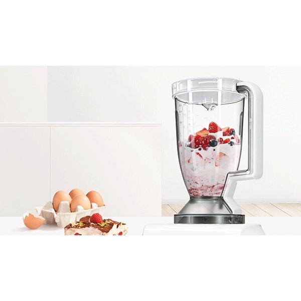 Robot de bucatarie BOSCH MultiTalent 8 MC812W620, vas 3.9l, blender 1.5l, 1100W, alb-gri