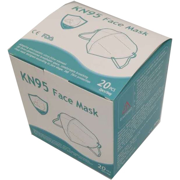 Set masti de protectie EVA KN95, FFP2, 5 straturi, 20 bucati, alb
