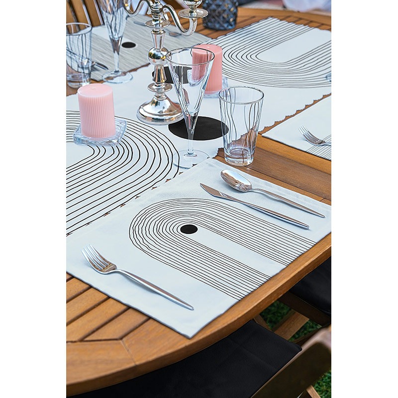 Suport farfurii si napron Modern 1, 35 x 45 cm, 35 x 140 cm, 4 + 1 bucati, multicolor