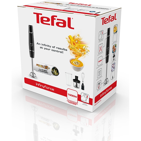 Mixer vertical TEFAL InfinyForce HB943838, 0.8l, 1000W, viteza variabila, negru-argintiu