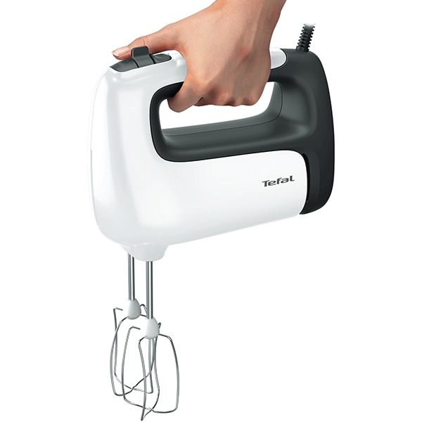Mixer cu bol TEFAL Prep'Mix+ HT464138, 2.5l, 500W, 5 trepte viteza, alb-gri