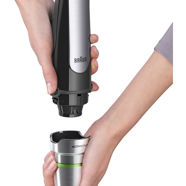 Mixer vertical BRAUN Multiquick MQ7025X, 0.6l, 1000W, viteza variabila, argintiu-negru 