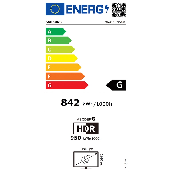 Televizor Micro LED Smart SAMSUNG MNA110MS1A, Ultra HD 4K, HDR, 277cm