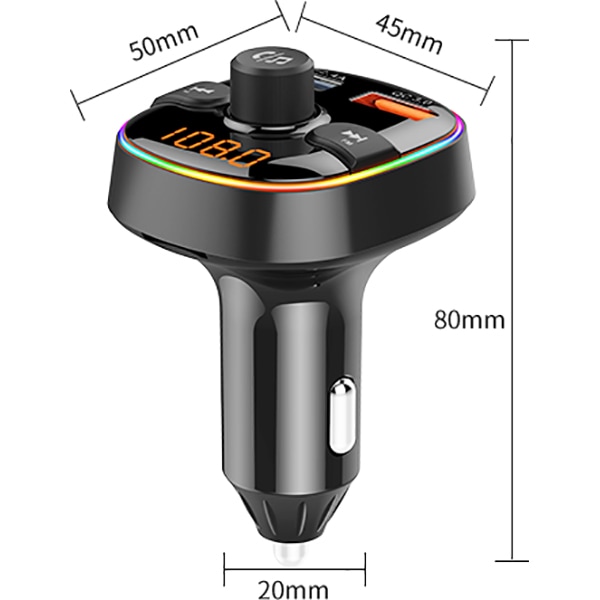 Modulator FM E-BODA BT 100, Bluetooth, USB, negru