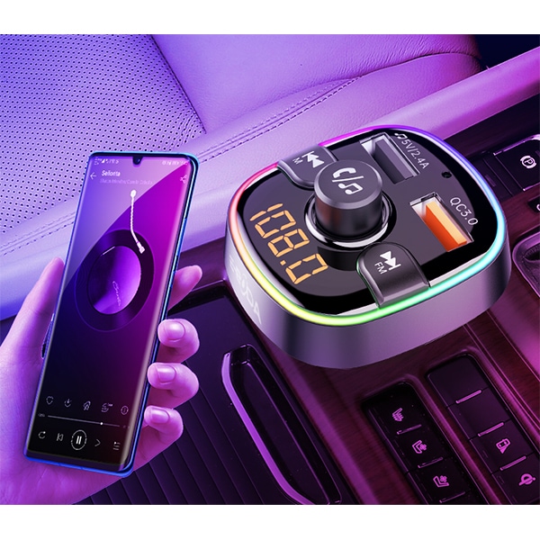 Modulator FM E-BODA BT 100, Bluetooth, USB, negru