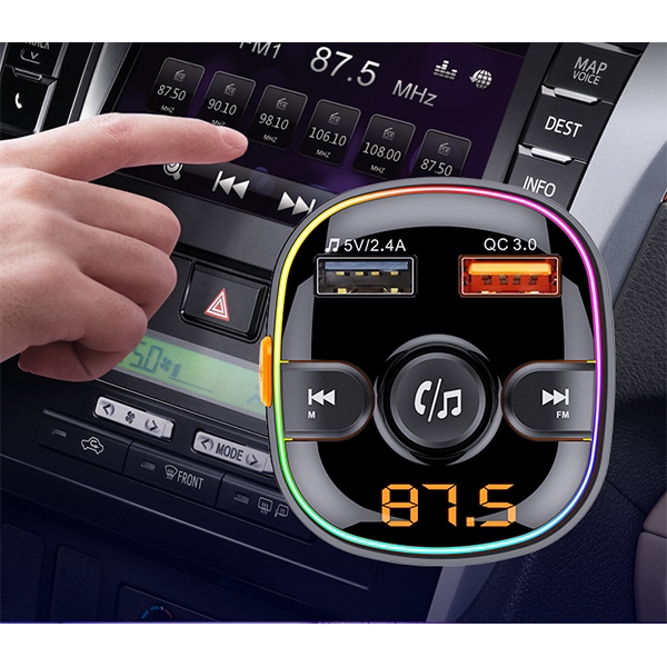Modulator FM E-BODA BT 100, Bluetooth, USB, negru