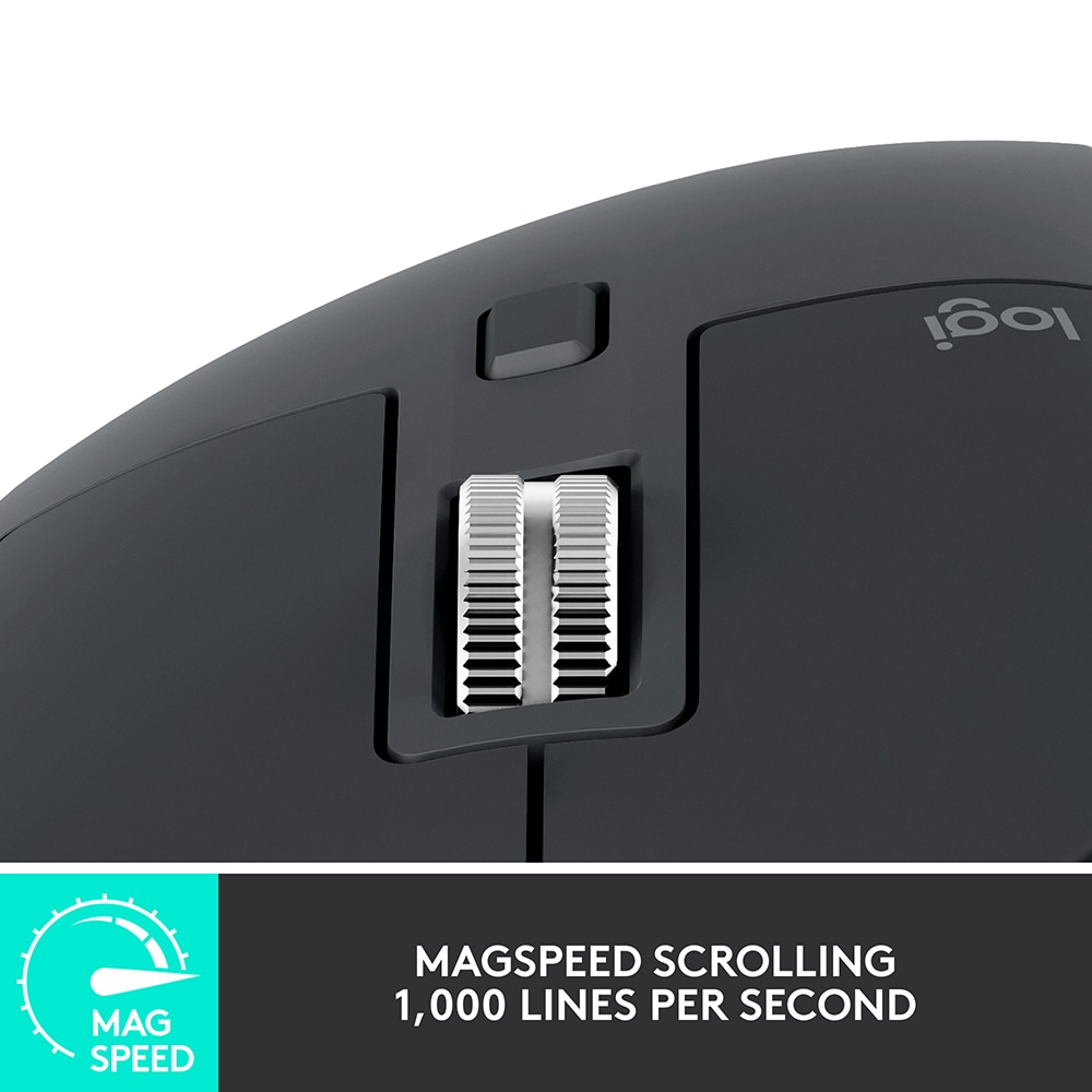 Mouse Wireless LOGITECH MX Master 3S, Dual Mode, 8000 dpi, Bluetooth, grafit