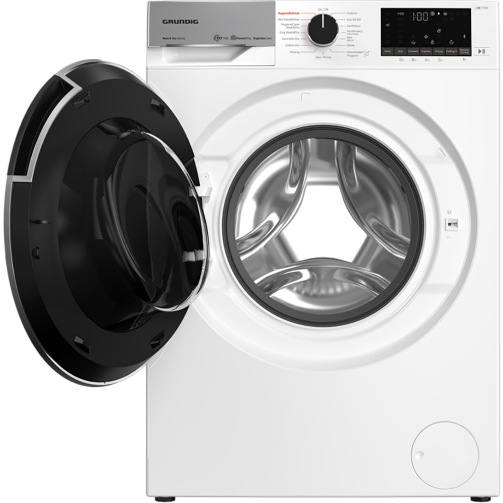 Masina de spalat rufe frontala cu uscator GRUNDIG GW7P510447W, HomeWhiz, 10/6 kg, 1400rpm, Clasa C/D, alb