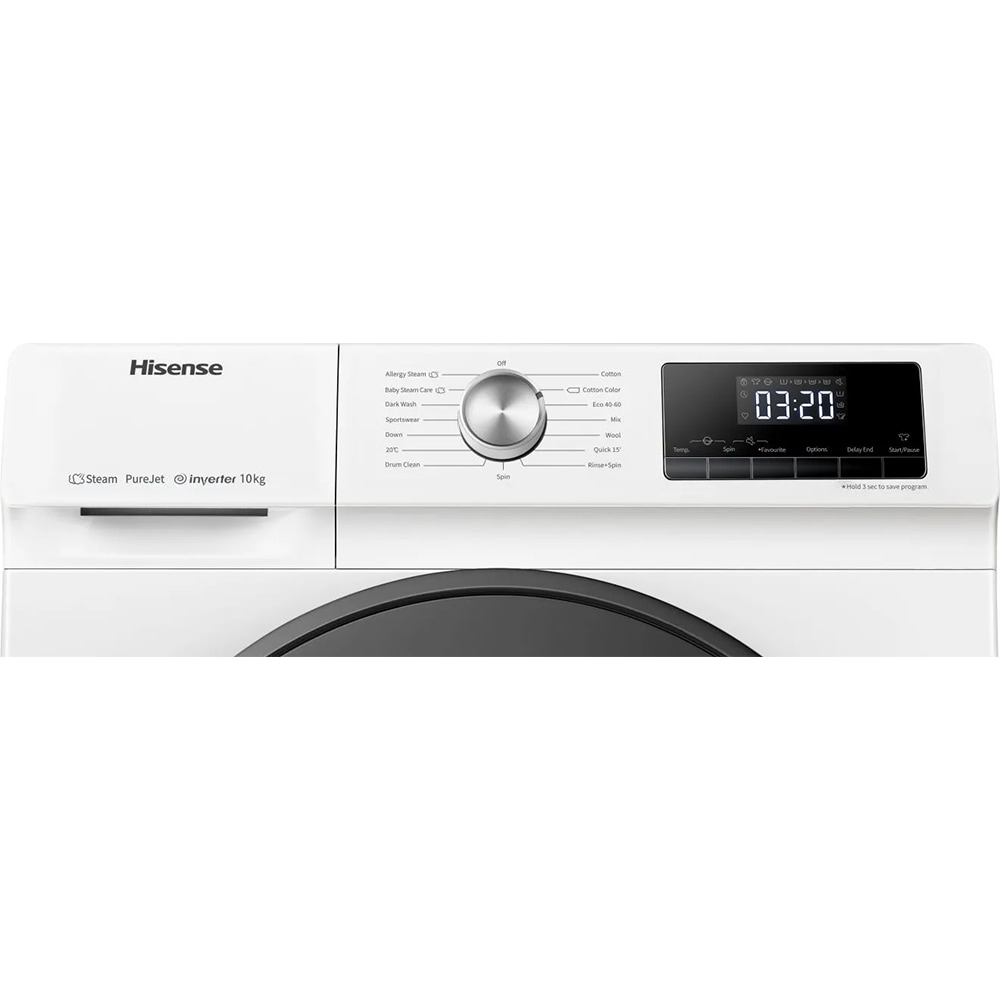Masina de spalat rufe frontala HISENSE WFQA9014EVJM, Steam, 9 kg, 1400rpm, Clasa A, alb