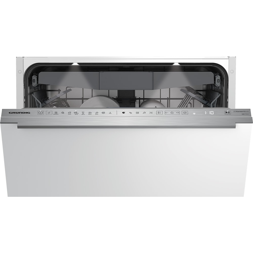Masina de spalat vase incorporabila GRUNDIG GNVP4630BW, 16 seturi, 9 programe, 60 cm, Clasa C, panou comanda inox