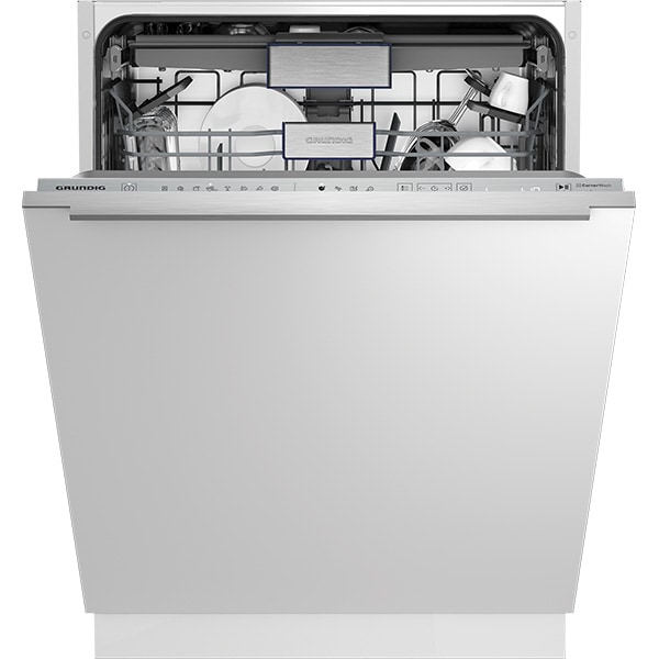 Masina de spalat vase incorporabila GRUNDIG GNVP4631B, CornerWash, 16 seturi, 8 programe, 60 cm, Clasa C, panou comanda argintiu
