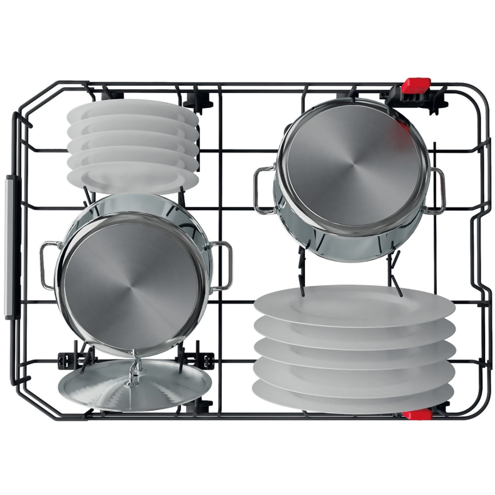 Masina de spalat vase semi-incorporabila WHIRLPOOL WSBO3O34PFX, 6th sense, 10 seturi, 8 programe, 45 cm, Clasa D, inox
