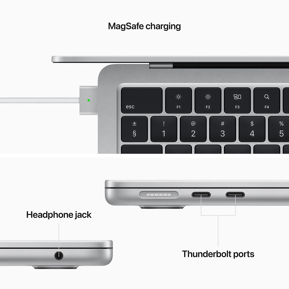 Laptop APPLE MacBook Air 13 mlxy3ze/a, Apple M2, 13.6" Retina Display, 8GB, SSD 256GB, 8-core GPU, macOS Monterey, Silver, Tastatura layout INT