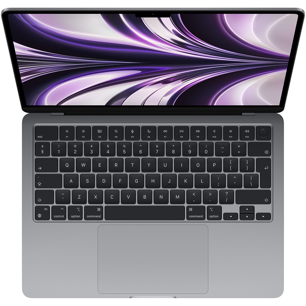 Laptop APPLE MacBook Air 13 mlxw3ze/a, Apple M2, 13.6" Retina Display, 8GB, SSD 256GB, 8-core GPU, macOS Monterey, Space Gray, Tastatura layout INT