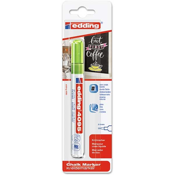 Marker pentru sticla EDDING 4095, creta lichida pe baza de apa, 2-3 mm, verde