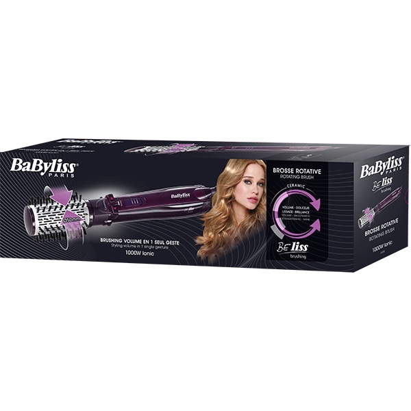 Perie rotativa BABYLISS Beliss 2033ROE, 1000W, 2 trepte temperatura, Invelis Ceramic, violet