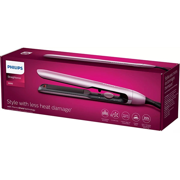 Placa de indreptat parul PHILIPS Series 5000 BHS530/00, 230 grade, roz