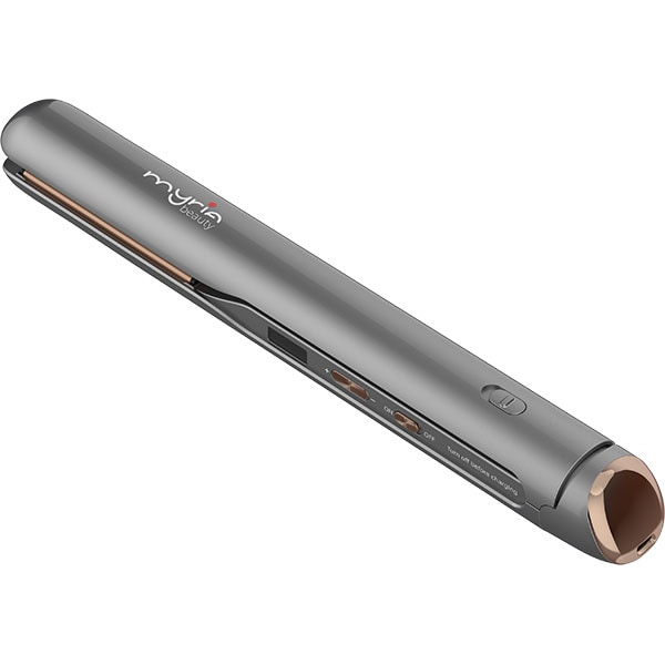 Placa de indreptat parul cordless MYRIA MY4853, 220 grade, invelis ceramic, argintiu