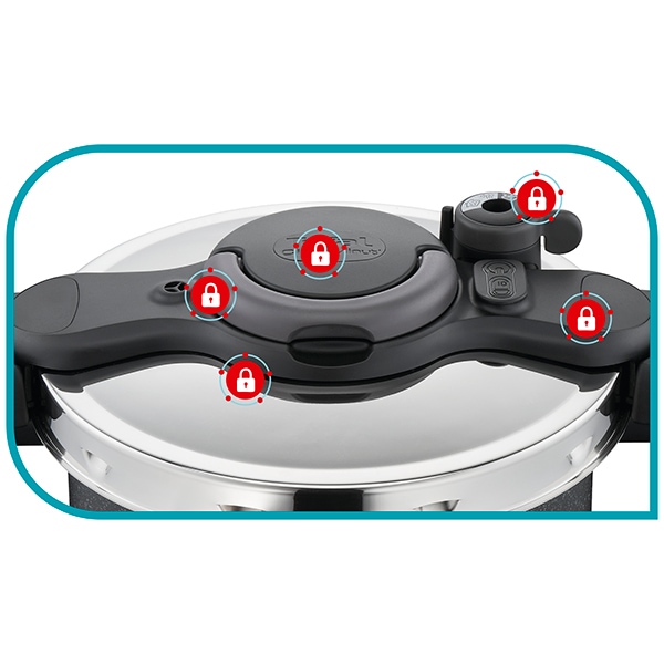 Oala sub presiune TEFAL Clipso Minut Duo P4605134, 5l, 24cm, otel, negru