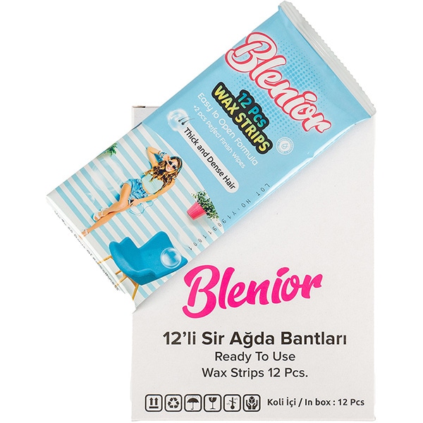 Benzi depilatoare ceara pentru intreg corpul BLENIOR Dense Hair, 12 benzi, 12 seturi