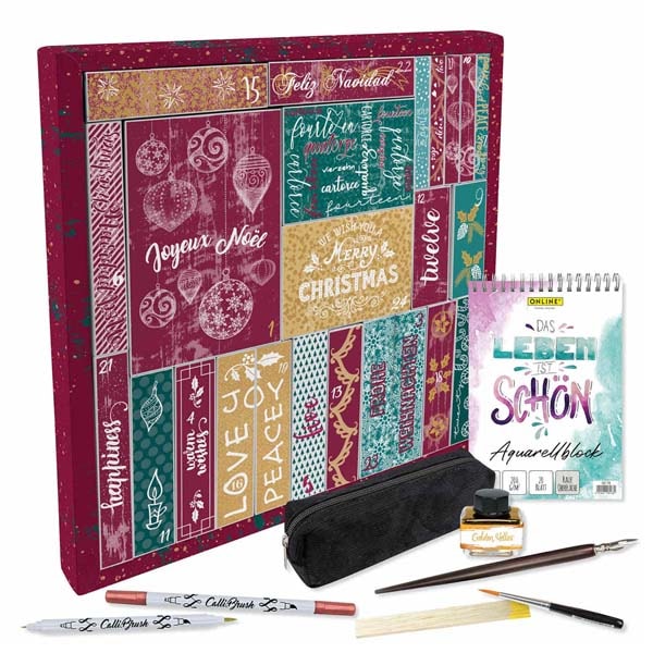Set Calendar ONLINE Advent, cu instrumente de scris si accesorii