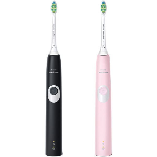 Set 2 Periute de dinti electrice PHILIPS Sonicare HX6800/35, 62000 miscari/min, 1 program, 2 capate, negru/roz