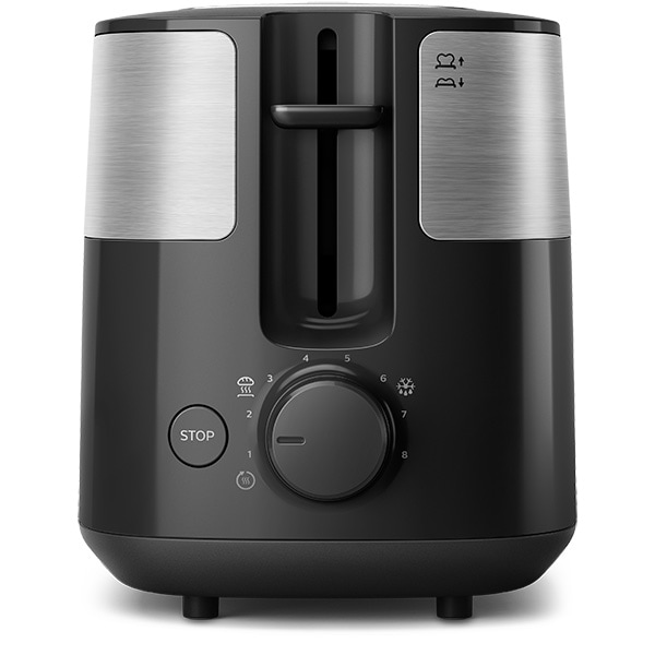 Prajitor de paine PHILIPS Daily Collection HD2516/90, 2 felii, 830W, negru-argintiu